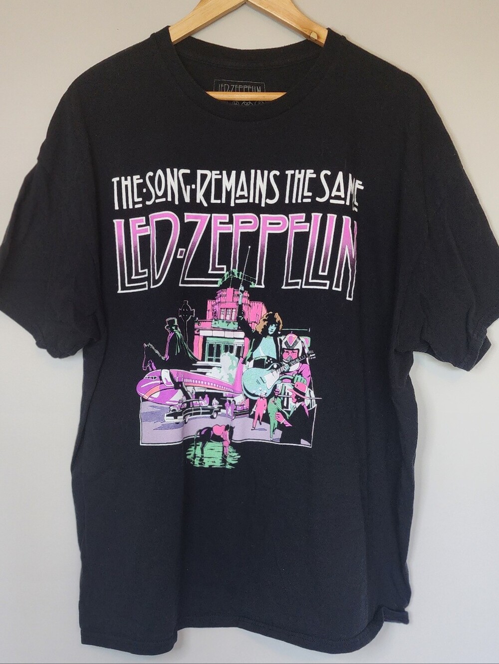 Led Zeppelin The Song Remains The Same Graphic Band Tee Black 2X